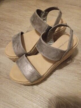 Pierre Dumas Metallic Chunky Wedge Sandals